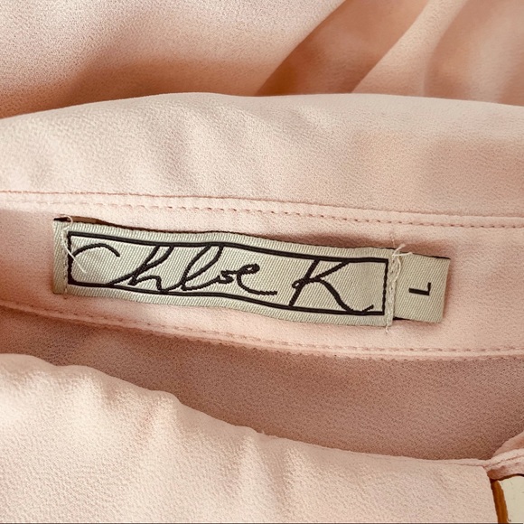 Chloe K Sheer Blouse, Light Peach, Large - Picture 9 of 12